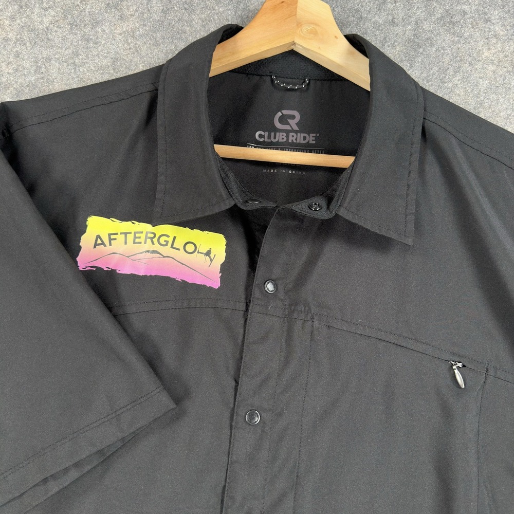 Club Ride Shirt Mens XL Black Afterglow Ski Graphic Short Sleeve Cycling